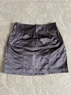 Satin Dark Gray Mini Skirt
